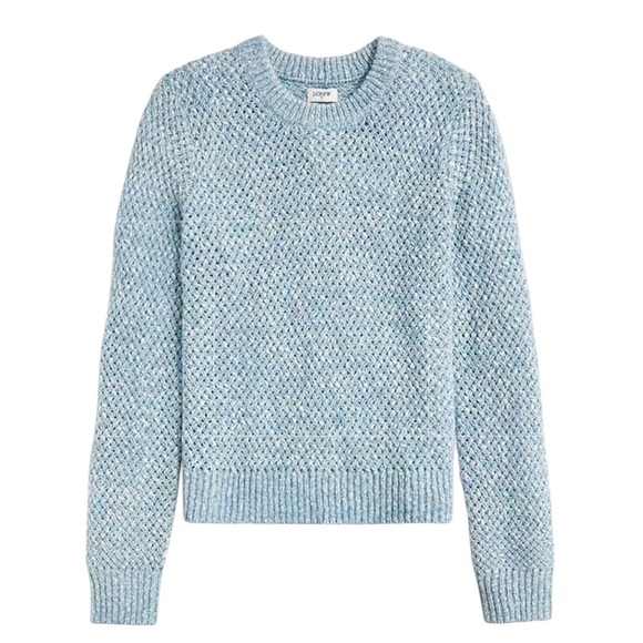 J. Crew Sweaters - NEW J. CREW Factory Honeycomb-stitch crewneck sweater in light blue Size XS